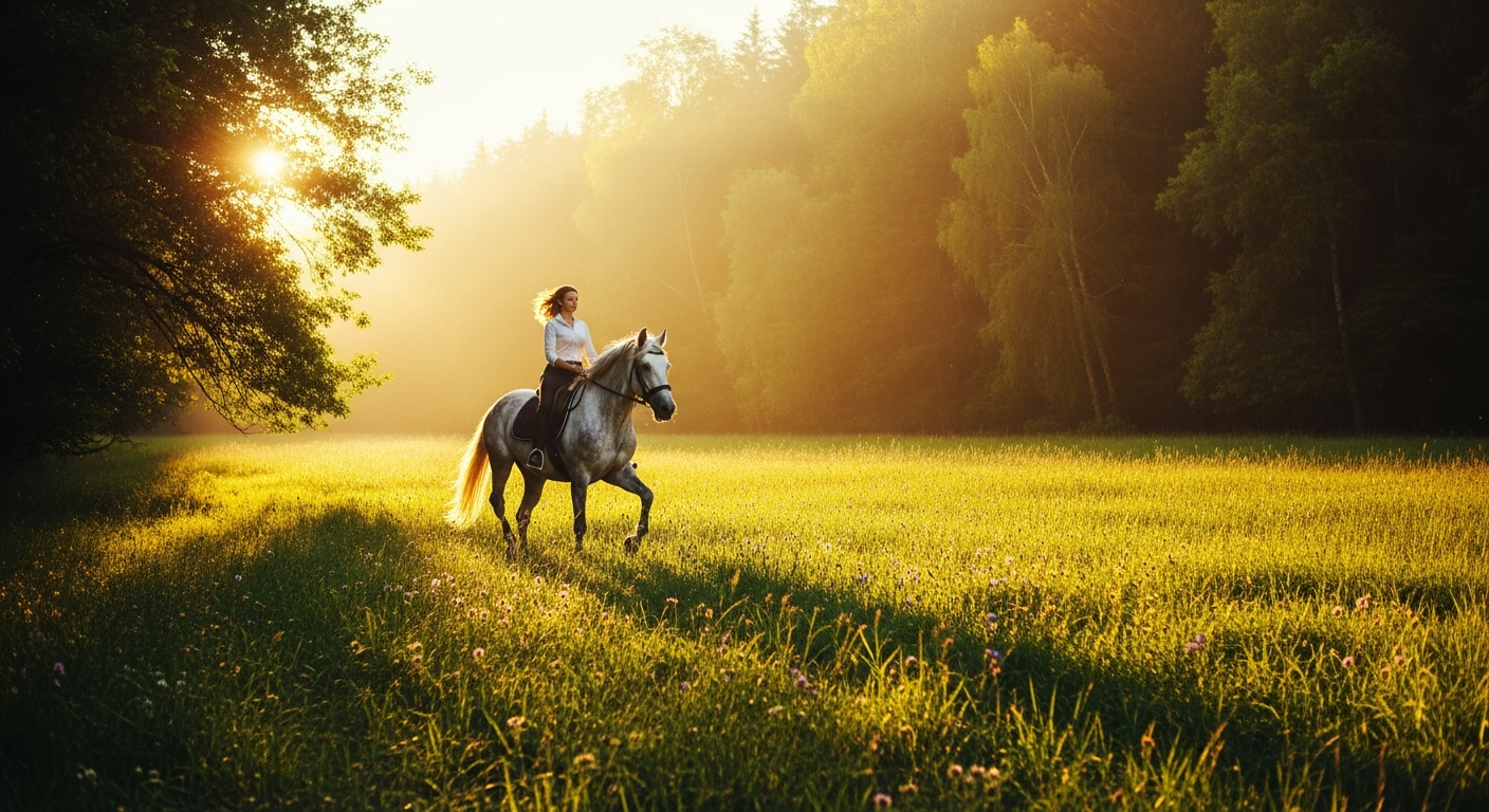 Freizeitreiter in der Natur